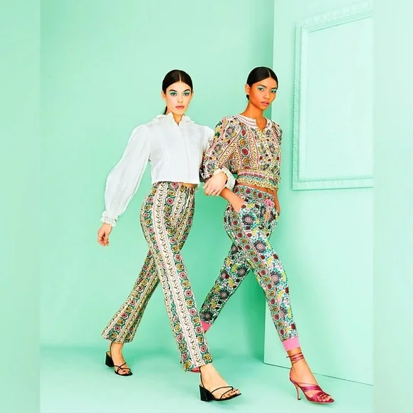 Alice + Olivia NYC Floral Slim Jogger Trouser Pant